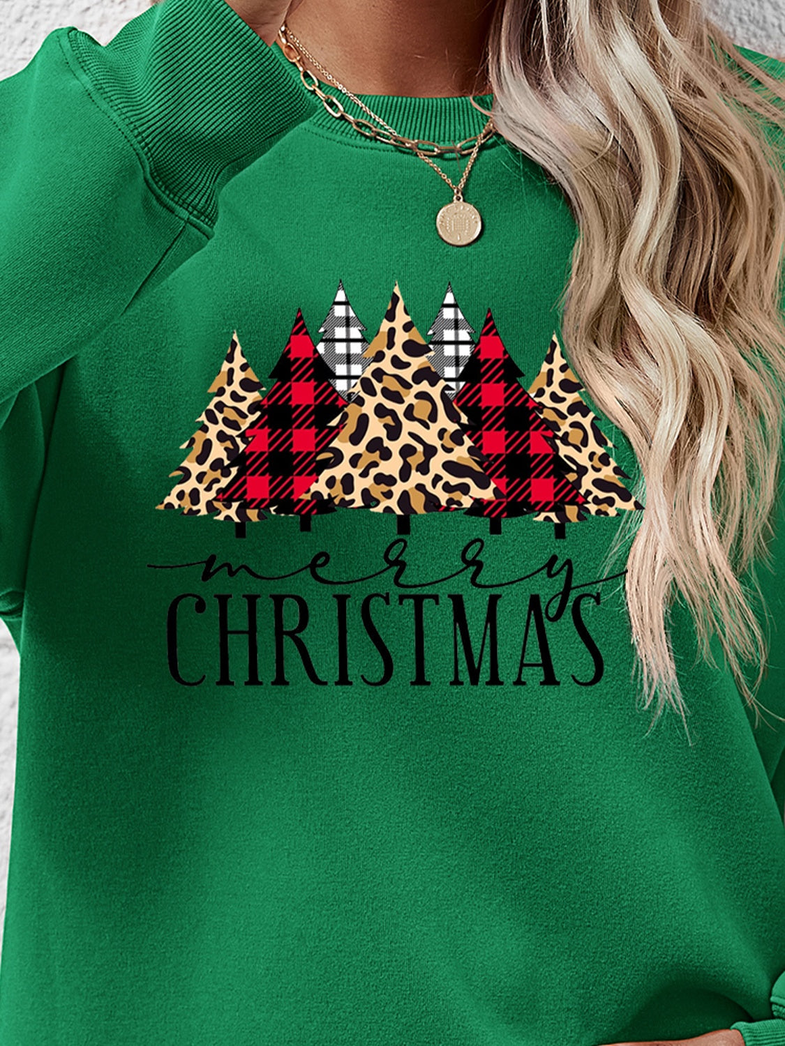 MERRY CHRISTMAS Round Neck Long Sleeve Sweatshirt